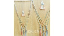 tassels necklaces charms crystal beads indian style 